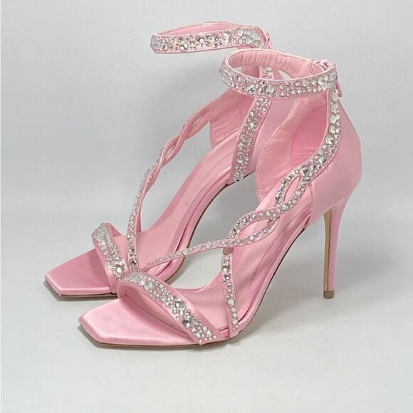 Alexander McQueen Crystal Satin Ankle-Cuff Cocktail Sandals size 36.5 - Picture 2 of 13
